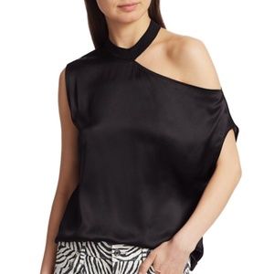 RTA Black Silk Cutout Blouse